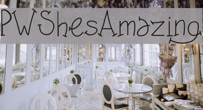 PWShesAmazing Font examples