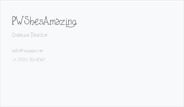 PWShesAmazing Business Card
