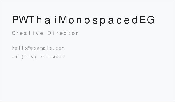 PWThaiMonospacedEG Business Card