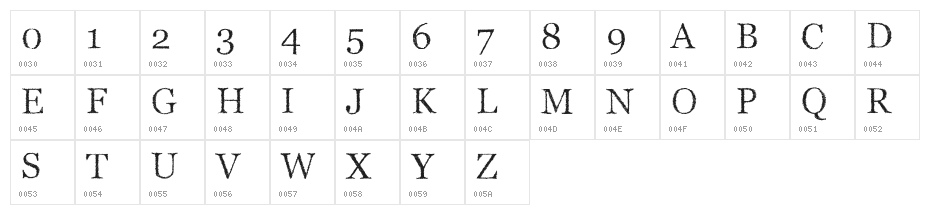 PWVeryScratchy Character Map