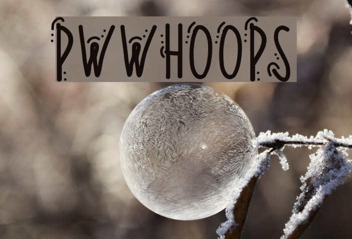 PWWhoops Font examples