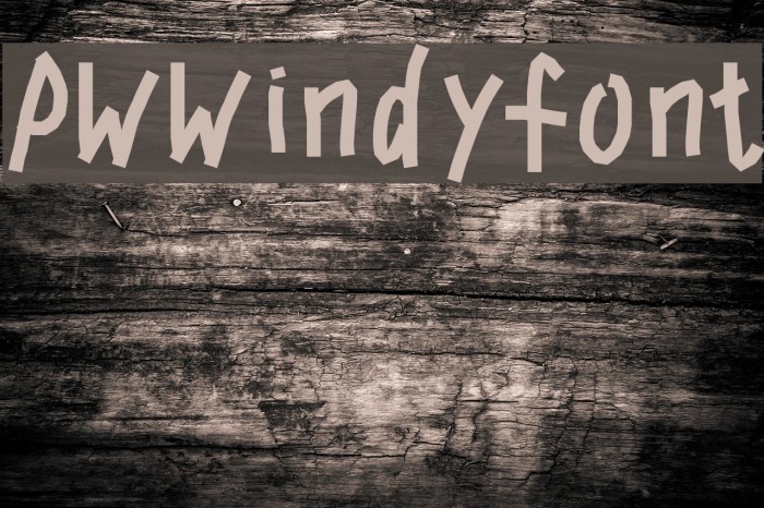 PWWindyfont Font examples
