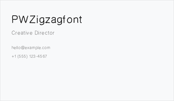 PWZigzagfont Business Card