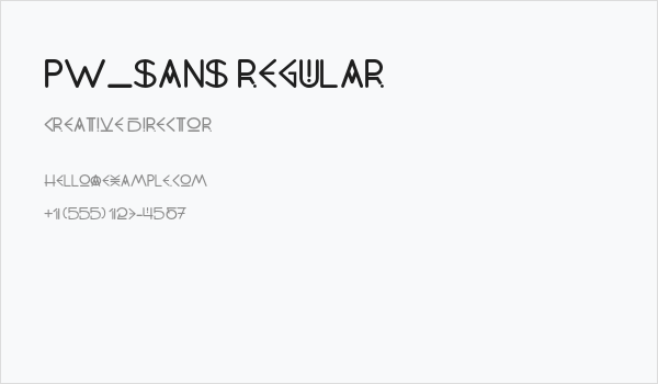 PW_Sans Regular Business Card