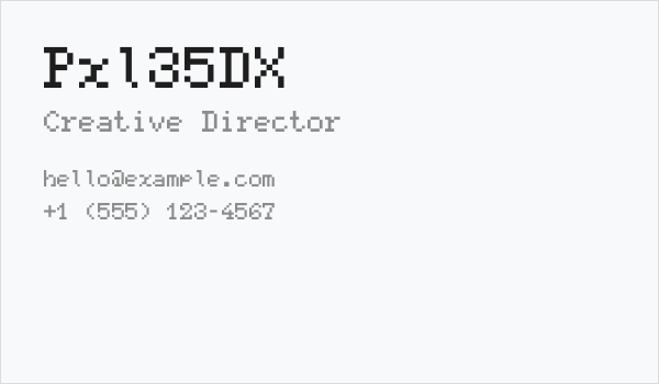 Pxl35DX Business Card