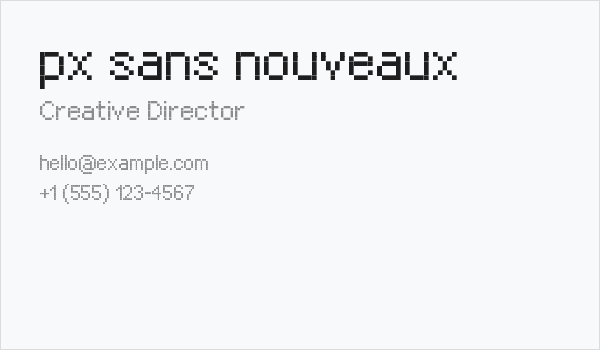 px sans nouveaux Business Card