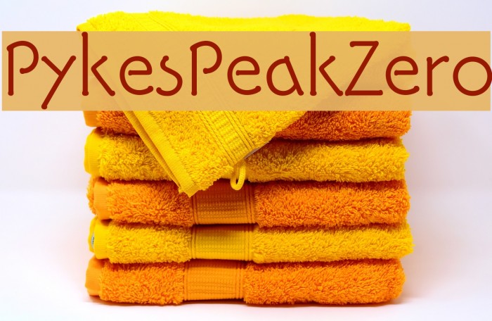 PykesPeakZero Font examples