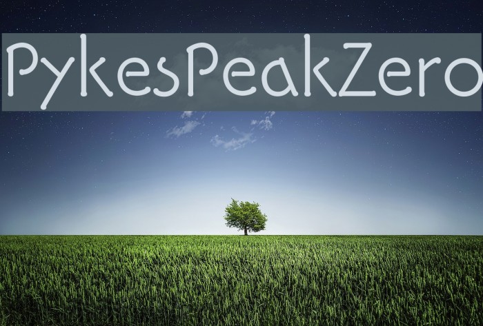 PykesPeakZero Font examples