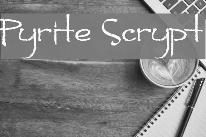 Pyrite Scrypt Font examples