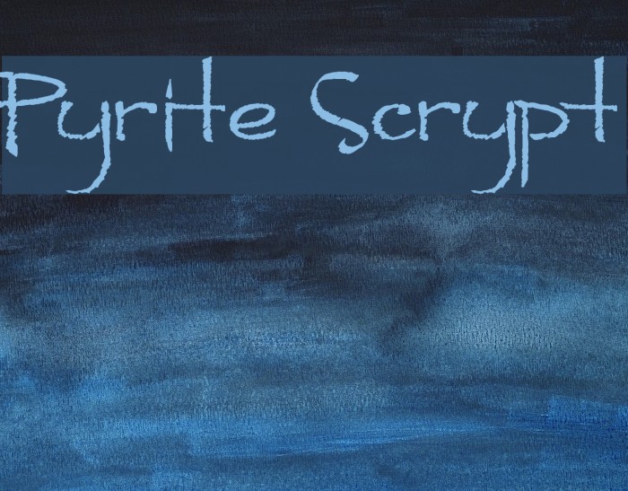 Pyrite Scrypt Font examples
