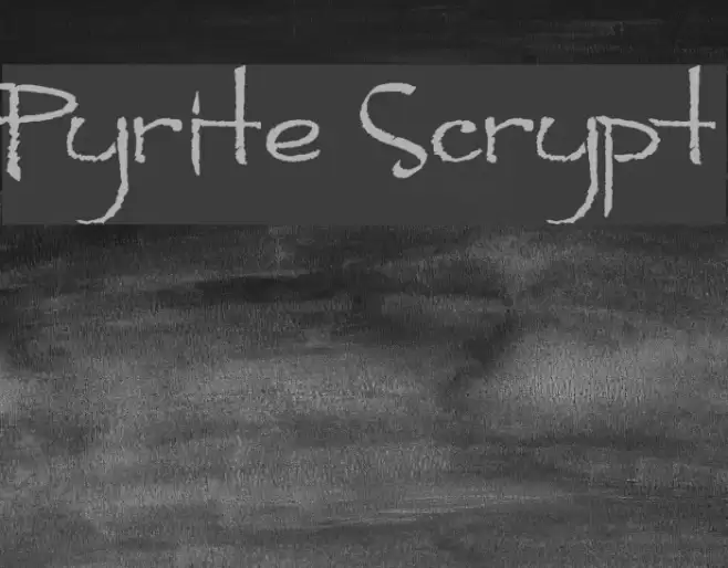 Pyrite Scrypt Font examples