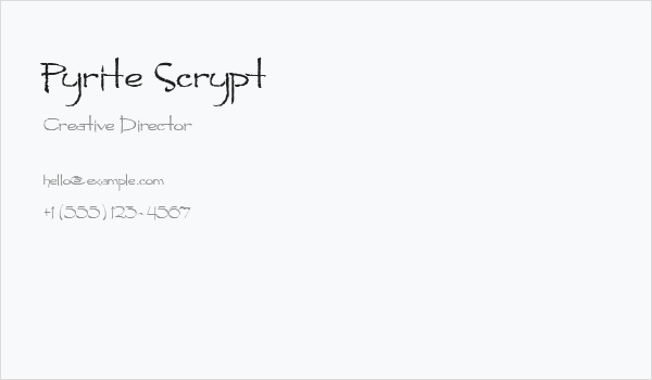 Pyrite Scrypt Business Card