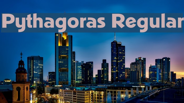 Pythagoras Regular Font examples
