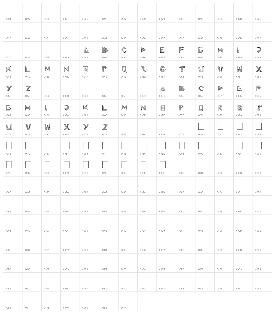 pyramid inverted Character Map