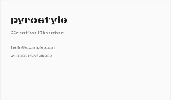 pyrostyle Business Card