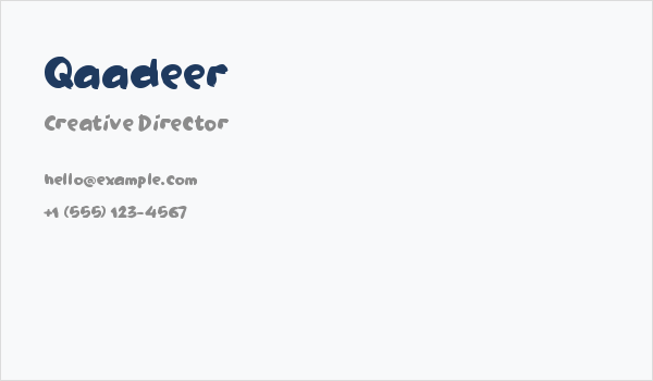 Qaadeer Business Card