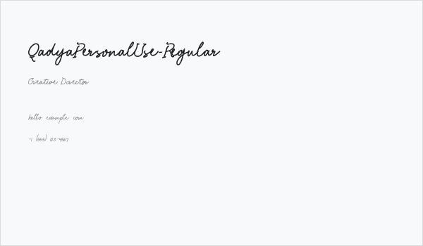 QadyaPersonalUse-Regular Business Card