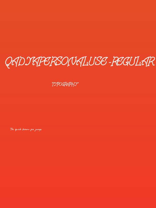 QadyaPersonalUse-Regular Poster