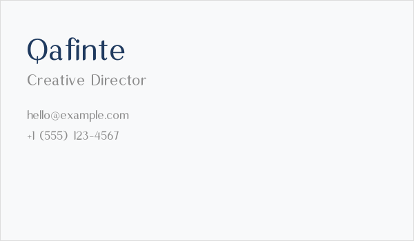 Qafinte Business Card