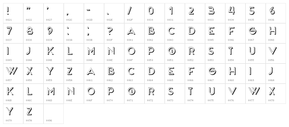 Qagcaka Regular Character Map