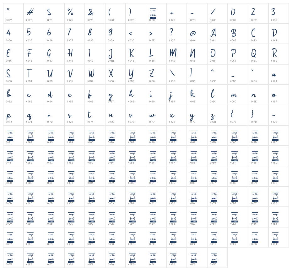 Qaheya Quote Character Map