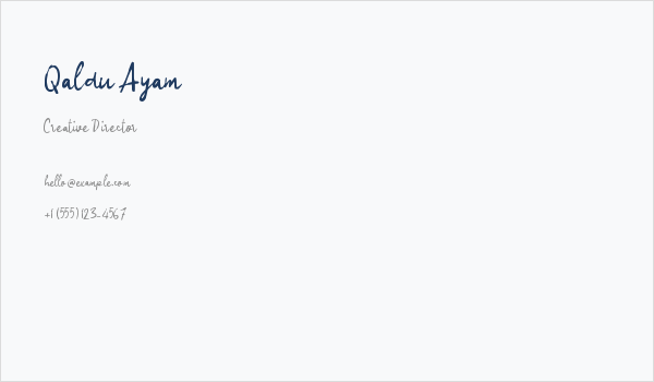 Qaldu Ayam Business Card