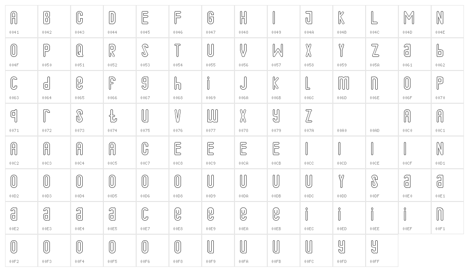 Qalin Demo Outline Character Map