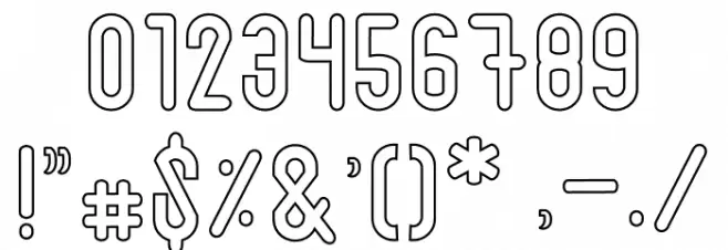 Qalin Outline Font Alte caractere