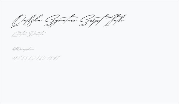 Qalisha Signature Script Italic Business Card