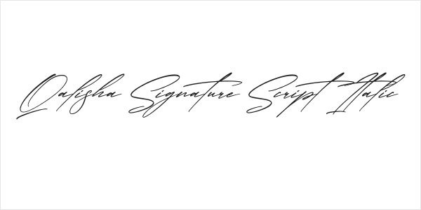 Qalisha Signature Script Italic Logo