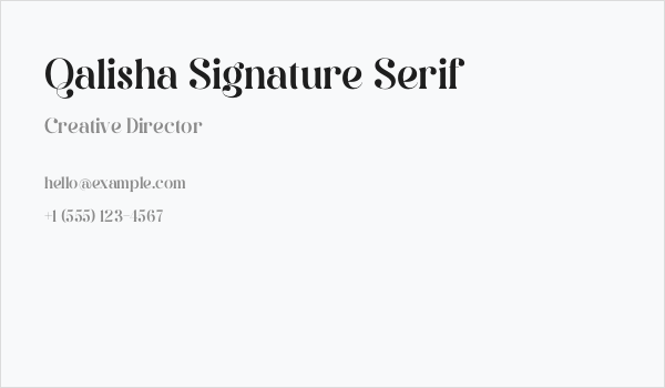 Qalisha Signature Serif Business Card