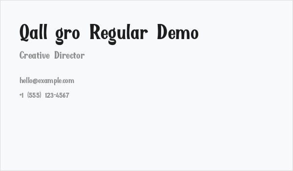 Qallégro Regular Demo Business Card