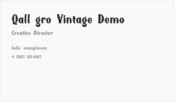 Qallégro Vintage Demo Business Card