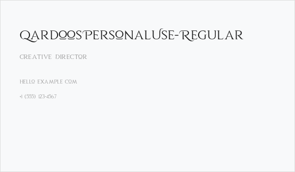 QardoosPersonalUse-Regular Business Card
