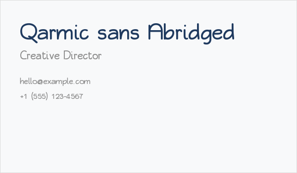Qarmic sans Abridged Business Card