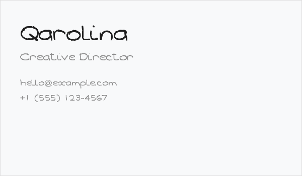 Qarolina Business Card