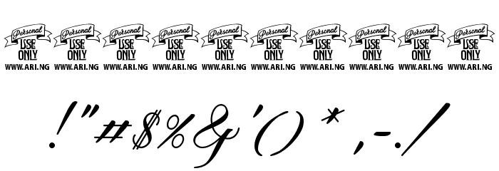 Qaskin Black Personal Use Font OTHER CHARS