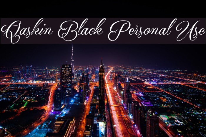 Qaskin Black Personal Use Font examples