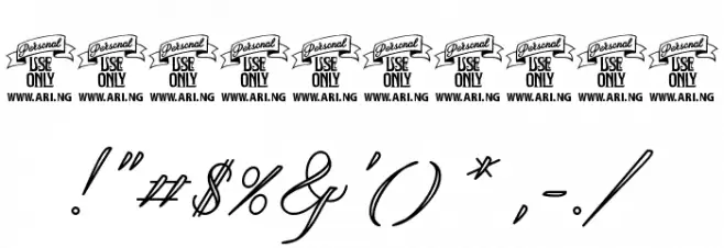 Qaskin White Personal Use Font OTHER CHARS