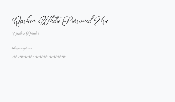 Qaskin White Personal Use Business Card