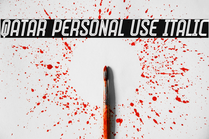Qatar Personal Use Italic Example 3