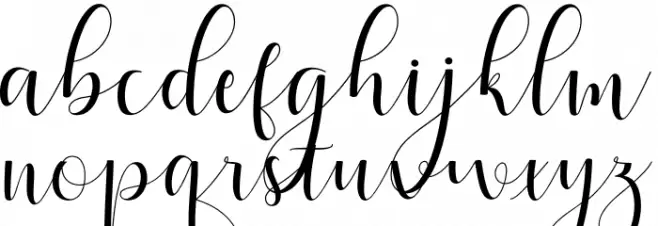 QatieliaScript Schriftart Kleinbuchstaben