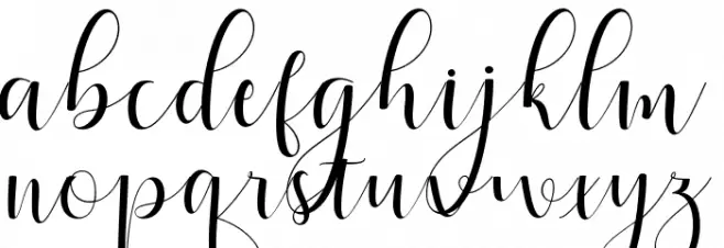 QatieliaScript Schriftart Kleinbuchstaben