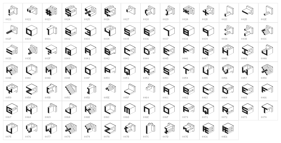 Qbicle1BRKMK Character Map