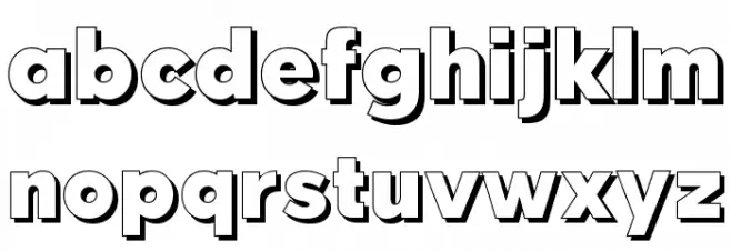 QebabShadowFFP フォント 小文字
