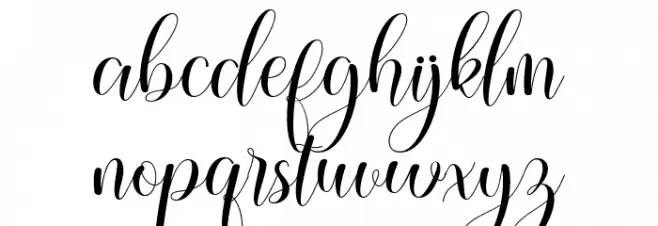 QellyViolentia Schriftart Kleinbuchstaben