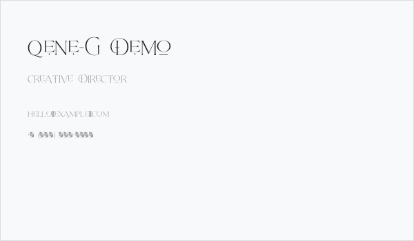 Qene-G Demo Business Card