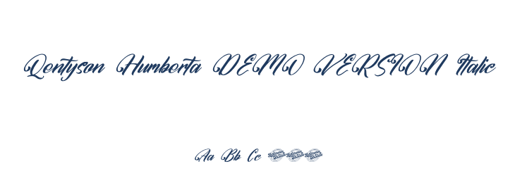 Qentyson Humberta DEMO VERSION Italic Font Preview