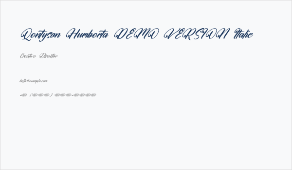 Qentyson Humberta DEMO VERSION Italic Business Card