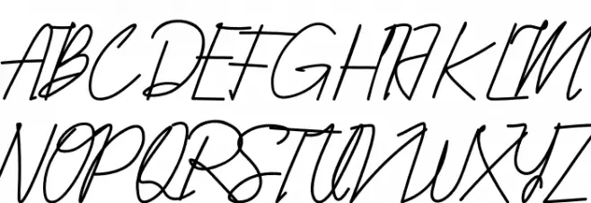 Qhueeny Signature Font UPPERCASE